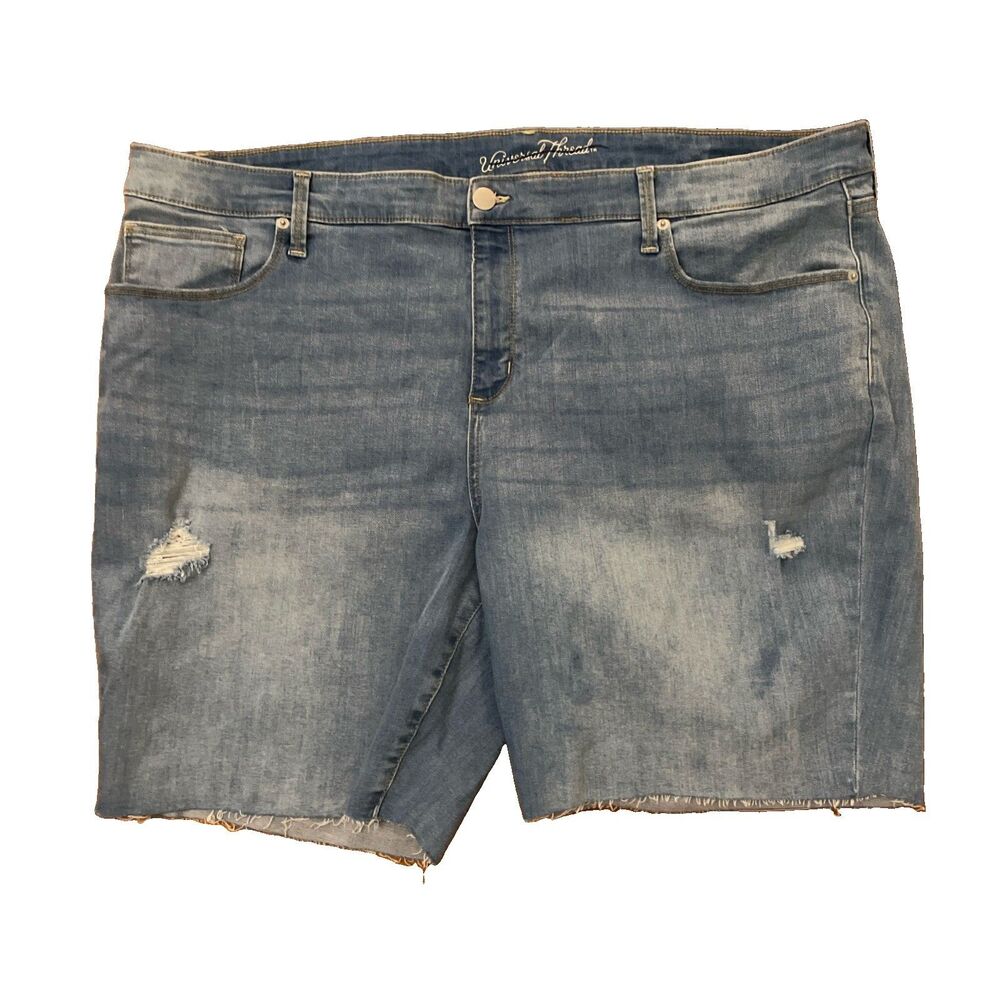 Universal Thread Women's Mid Rise Distressed Denim Cutoff Bermuda Shorts 26 WR